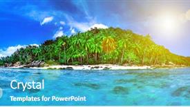  Presentation with ocean clear water deep blue - PPT theme enhanced with atoll in indian ocean uninhabited background and a teal colored foreground