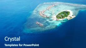  Presentation with aerial - PPT theme having atolls and islands in maldives background and a ocean colored foreground