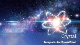  Presentation with astronomy - Colorful presentation theme enhanced with atom - astronomy concept backdrop backdrop and a ocean colored foreground
