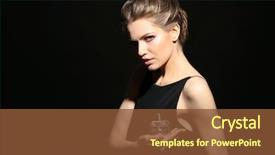  Presentation with perfume - Cool new presentation with atom - beautiful young woman with bottle backdrop and a tawny brown colored foreground