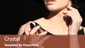  Presentation with perfume - Audience pleasing presentation consisting of atom - beautiful young woman with bottle backdrop and a red colored foreground