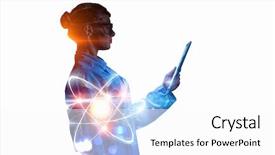  Presentation with biochemistry - PPT layouts having atom - biochemistry and technologies mixed media background and a white colored foreground