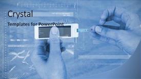  Presentation with science blood - Slides enhanced with atom - data science against close up background and a light blue colored foreground