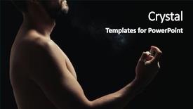  Presentation with black man - Presentation theme featuring atom - handsome young man using perfume background and a black colored foreground