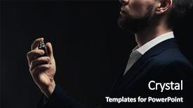  Presentation with black man - Presentation design enhanced with atom - handsome young man using perfume background and a black colored foreground