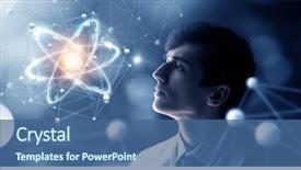  Presentation with science - Slide set featuring atom - innovative technologies in science background and a ocean colored foreground