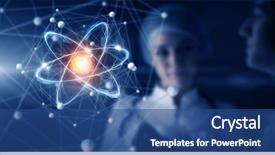  Presentation with medicine and science - PPT theme consisting of atom - innovative technologies in science background and a ocean colored foreground