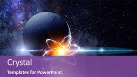  Presentation with atom universe - Slide deck enhanced with atom - our unique universe background and a violet colored foreground