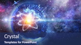  Presentation with atom universe - PPT theme enhanced with atom - our unique universe background and a ocean colored foreground