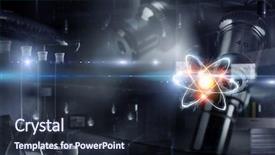  Presentation with atom - PPT theme enhanced with atom - science technology concept mixed media background and a wine colored foreground