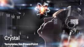  Presentation with zombie school - Theme having atom - silhouette of school girl background and a dark gray colored foreground