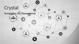  Presentation with connection - Colorful theme enhanced with atom - social connection concept backdrop and a light gray colored foreground