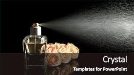  Presentation with perfume - Slide deck having atom - spraying bottle of perfume background and a black colored foreground