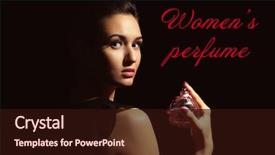  Presentation with black women - Cool new PPT layouts with atom - women's perfume woman with bottle backdrop and a wine colored foreground