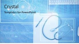  Presentation with atom - Theme enhanced with atom and dna helix interface background and a light blue colored foreground