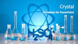  Presentation with chemistry formula - Audience pleasing presentation design consisting of atom chemistry formula background backdrop and a teal colored foreground