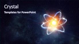  Presentation with atom - Theme with atom molecule abstract background and a wine colored foreground