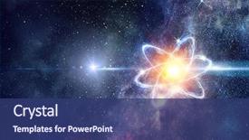  Presentation with atom - Audience pleasing presentation theme consisting of atom molecule abstract backdrop and a ocean colored foreground