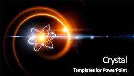  Presentation with atom - Amazing slide deck having atom molecule abstract backdrop and a black colored foreground