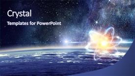  Presentation with atom - Presentation with atom molecule abstract background and a navy blue colored foreground