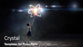  Presentation with atom - Audience pleasing presentation theme consisting of atom-molecule-mixed-media-mixed backdrop and a dark gray colored foreground