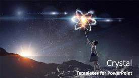  Presentation with atom - Presentation design with atom-molecule-mixed-media-mixed background and a dark gray colored foreground