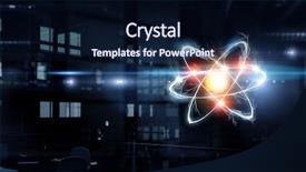  Presentation with atom - Presentation theme consisting of atom molecule mixed media background and a wine colored foreground