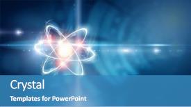  Presentation with atom - Slides enhanced with atom molecule mixed media background and a teal colored foreground