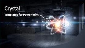  Presentation with atom - PPT layouts with atom molecule mixed media background and a black colored foreground