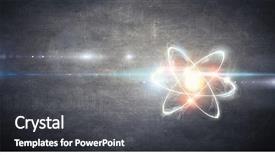  Presentation with media - Amazing slides having atom molecule mixed media backdrop and a dark gray colored foreground