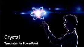  Presentation with atom - Slide set with atom-molecule-model-mixed-media background and a black colored foreground