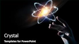  Presentation with atom - Presentation design with atom molecule research background and a black colored foreground