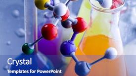  Presentation with laboratory - Theme consisting of atom structure - glass in laboratory background and a royal blue colored foreground