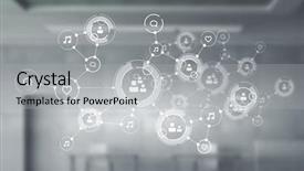  Presentation with connection - Slide deck consisting of atom structure - social connection concept background and a light gray colored foreground