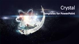  Presentation with astronomy - Theme with atomic 3d - astronomy concept backdrop 3d rendering background and a  colored foreground