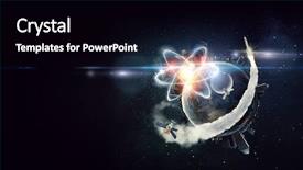  Presentation with astronomy - Presentation design with atomic 3d - astronomy concept backdrop 3d rendering background and a  colored foreground