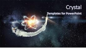  Presentation with astronomy - Colorful theme enhanced with atomic 3d - astronomy concept backdrop 3d rendering backdrop and a  colored foreground