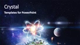  Presentation with astronomy - Beautiful PPT layouts featuring atomic 3d - astronomy concept backdrop 3d rendering backdrop and a  colored foreground