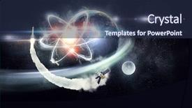  Presentation with astronomy - Audience pleasing slide deck consisting of atomic 3d - astronomy concept backdrop 3d rendering backdrop and a  colored foreground