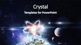  Presentation with astronomy - Audience pleasing presentation consisting of atomic 3d - astronomy concept backdrop 3d rendering backdrop and a  colored foreground