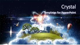  Presentation with astronomy - Cool new PPT layouts with atomic 3d - astronomy concept backdrop 3d rendering backdrop and a  colored foreground