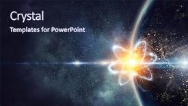  Presentation with astronomy - Colorful PPT theme enhanced with atomic 3d - astronomy concept backdrop 3d rendering backdrop and a wine colored foreground