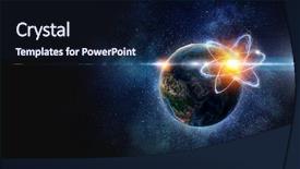  Presentation with astronomy - Colorful slide set enhanced with atomic 3d - astronomy concept backdrop 3d rendering backdrop and a  colored foreground