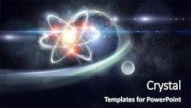  Presentation with astronomy - Slide set with atomic 3d - astronomy concept backdrop 3d rendering background and a  colored foreground