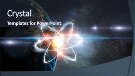  Presentation with astronomy - Slide deck enhanced with atomic 3d - astronomy concept backdrop 3d rendering background and a  colored foreground