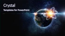  Presentation with concept - Slide deck consisting of atomic 3d - astronomy concept backdrop 3d rendering background and a wine colored foreground