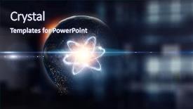  Presentation with astronomy - Cool new slide set with atomic 3d - astronomy concept backdrop 3d rendering backdrop and a  colored foreground