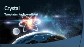  Presentation with astronomy - Beautiful theme featuring atomic 3d - astronomy concept backdrop 3d rendering backdrop and a  colored foreground