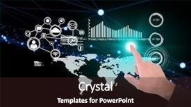  Presentation with atomic structure - Presentation theme with atomic structure - businessmans hand pointing in suit background and a wine colored foreground