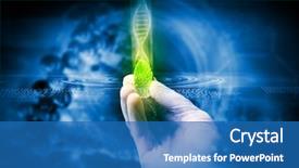  Presentation with atomic structure - Presentation design featuring atomic structure - close up image of human background and a teal colored foreground